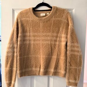 Cyrus Soft Tan Plaid Sweater